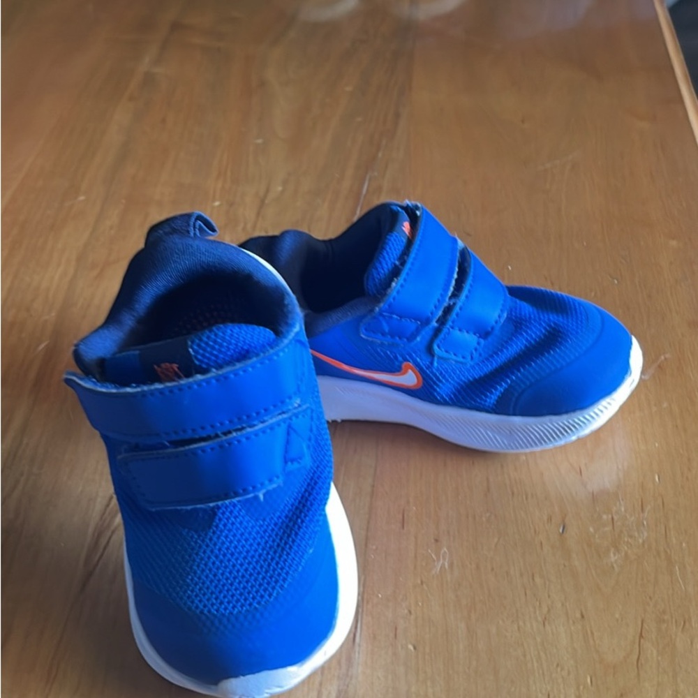Nike Blue and Orange Sneakers Lightweight Velcro